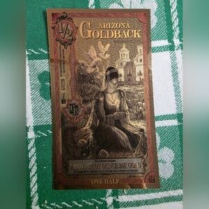 Arizona, Florida, Oklahoma Goldback 1/2 Gold Notes
